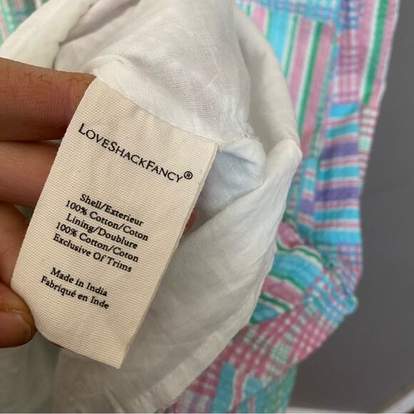 LOVESHACKFANCY Coastal Preppy Emeka Maxi Dress Seersucker Plaid Gingham XS 0/2 - Picture 9 of 12